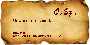 Orbán Szulamit névjegykártya
