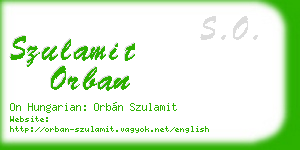 szulamit orban business card