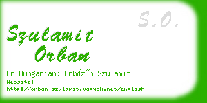 szulamit orban business card